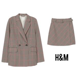 H&M Double-breasted Jacket+NWT Skirt with belt Set
